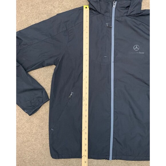 Mercedes-Benz Jacket Mens M Lightweight Hooded Black Windbreaker Zip-Up - Picture 6 of 10